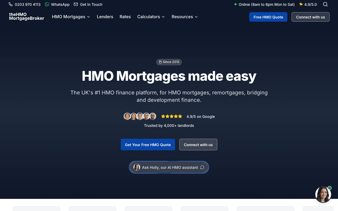 The HMO Mortgage Broker website preview